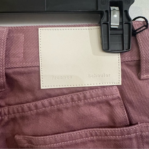 Proenza Schouler White Label Washed Denim Cropped Stovepipe Jeans in Pink - Picture 10 of 13